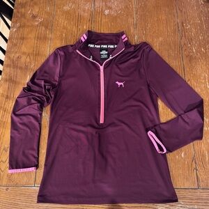 Victoria's Secret Ultimate Maroon and Pink Quarter-Zip Top size M